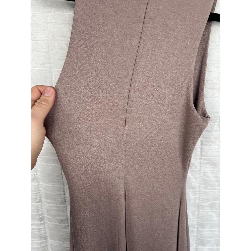 Naked Wardrobe Beige Brown High Neck Sleeveless Fitted Maxi Dress Size Small - Picture 5 of 11